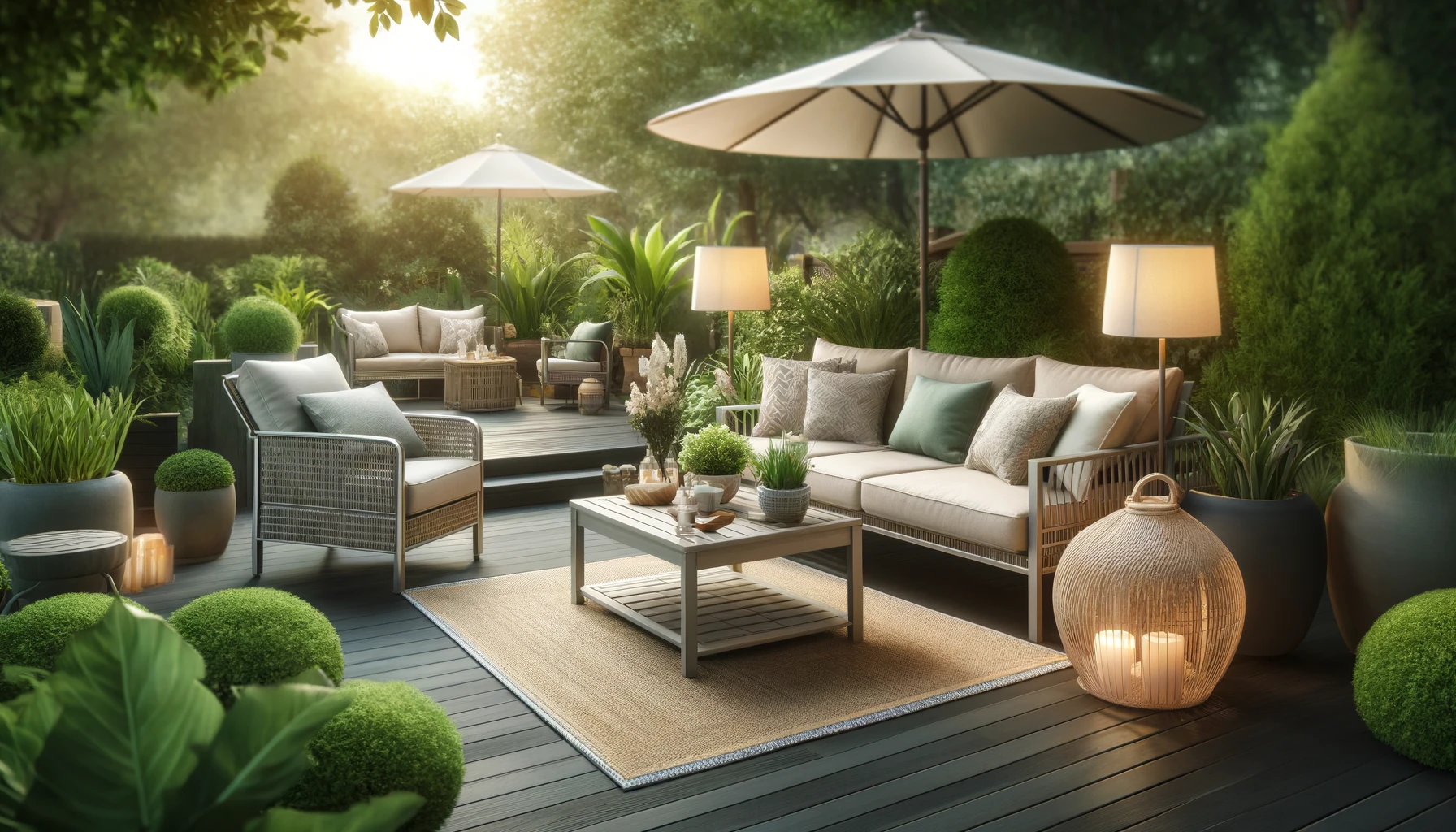 DALL·E 2025-04-01 19.25.54 - A beautiful and comfortable outdoor garden setting designed for relaxation, showcasing the best patio furniture sets. The scene includes a modern outd